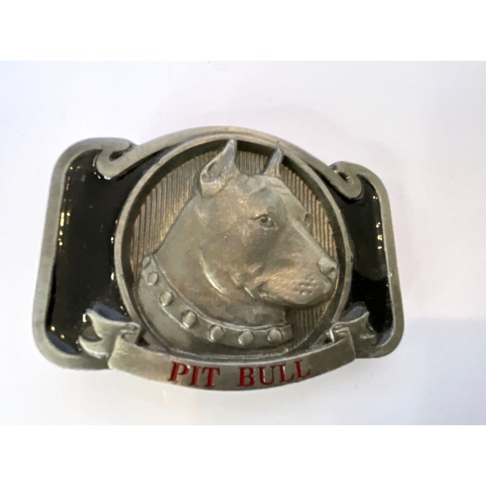 Fabulous vintage Pit Bull Belt Buckle must see